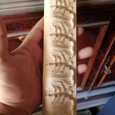 Panel Tallado Madera Borde Borde Marco Barroco Apliques Hojas Antiguo Adorno 23" Foto 1 de 4