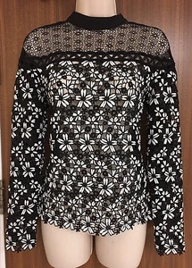 SELF-PORTRAIT Antoinette Mix Lace Top - UK 10/US 6 - Picture 1 of 5