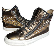 Giuseppe Zanotti Gold Spiked Sneakers High Top Size 44
