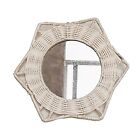 Eye Catching Hexagonal Mirror with Rattan Frame Add Character to Your Walls