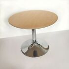 Vintage Tulip Saarinen Style Side / End /Coffee Table Wood Top Chrome Base Round