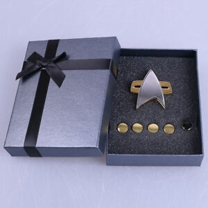Voyager Communicator Badge Rank Pin Set Gift The Next Generation Rank Pin Set