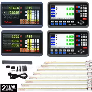 DRO 2/3 Axis Digital Readout 5µm Linear Scale 4"-80" for Bridgeport Mill Lathe - Picture 1 of 57