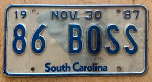 SOUTH CAROLINA VANITY NUMMERNSCHILD " 86 BOSS " FORD 302 351 429 - Bild 1 von 1