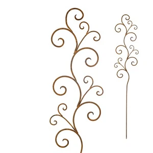 Rankhilfe Floral Rankstab Rankgerüst aus Metall mit Edelrost  160 cm hoch - Bild 1 von 3