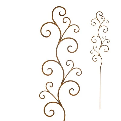 Rankhilfe Floral Rankstab Rankgerüst aus Metall mit Edelrost  160 cm hoch - Bild 1 von 3