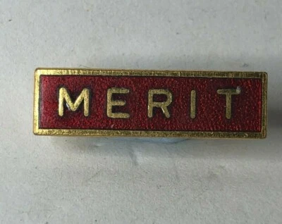 1960's School Steward Merit Badge Red Enamel 25 x 7 mm  - Image 1 of 3