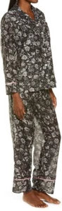 Conjunto de pijama de algodón y seda estampado floral oscuro PAPINELLE Louis talla S - Imagen 1 de 12