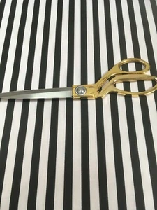 Black White 11 mm striped Polycotton Fabric 114 cm width  free p&p   - Picture 1 of 1