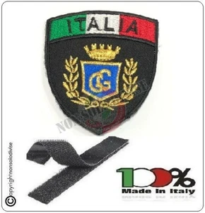 Patch Toppa Scudetto con Strip Ricamato ITALIA + LOGO GPG GUARDIE GIURATE - Foto 1 di 1