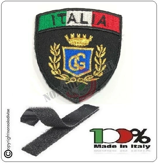 Patch Toppa Scudetto con Strip Ricamato ITALIA + LOGO GPG GUARDIE GIURATE - Immagine 1 di 1