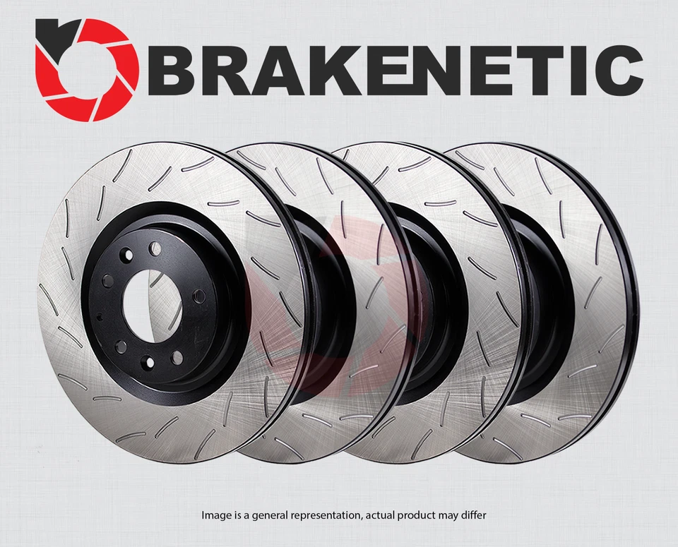 FRONT+REAR BRAKENETIC Premium RS Slotted Brake Disc Rotors BPRS89505 - Image 1 of 1