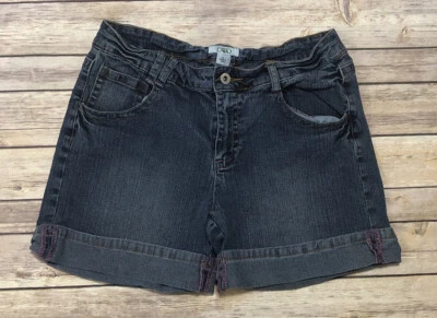 Pantalones cortos de jean Cato para mujer azul con puños y detalle rosa talla 6 Foto 1 de 4