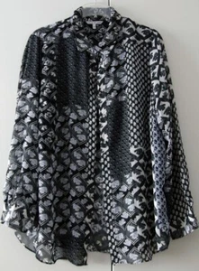 Bluse / Tunika Gr. 48 von Next, weiß, schwarz, grau, wie neu - Bild 1 von 6