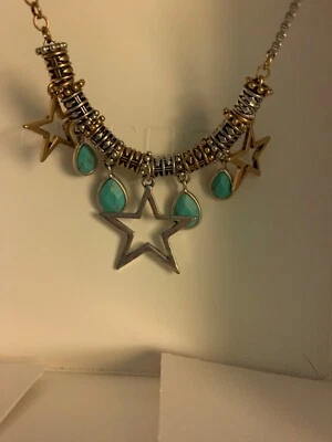 COLLAR ESTRELLA TURQUESA 32" LARGO DOS TONOS MARCA LA SUERTE Foto 1 de 4