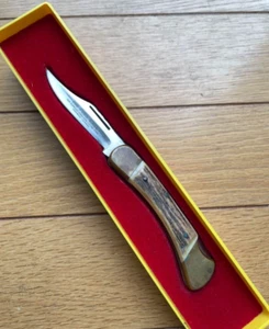 PUMA folding knife 900 Earl Stag Total 17cm Blade 7cm Made in GERMANY with box - Picture 1 of 12