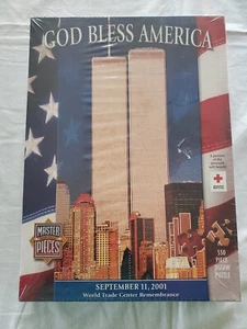 Master Pieces World Trade Ctr God Bless America September 11, 2001 550 Pc Puzzle - Picture 1 of 7