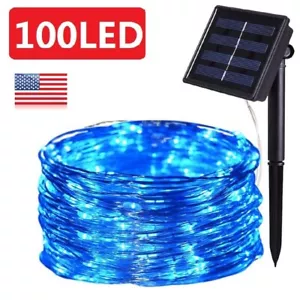 100 leds Copper Wire Solar String Lights LED Garden Xmas Party Decoration - Picture 1 of 12