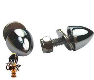 Chrom Kennzeichenschrauben Bullet Patronen für Bobber Chopper Hot Rod - Bild 1 von 1