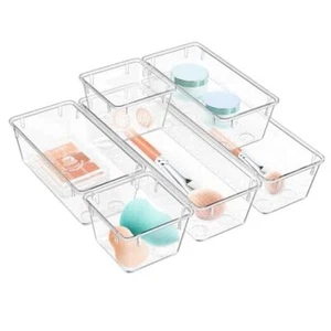 Pack Drawer Organizer Set, Acrylic Drawer Storage Trays, Storage Bins 6 Clear - Picture 1 of 7