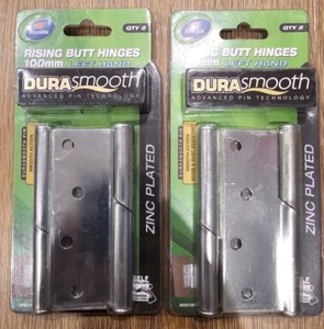 x2 PACKS Zenith - Rising Butt Hinges -100mm - Left Hand - Zinc Plated QTY 4 - Picture 1 of 2