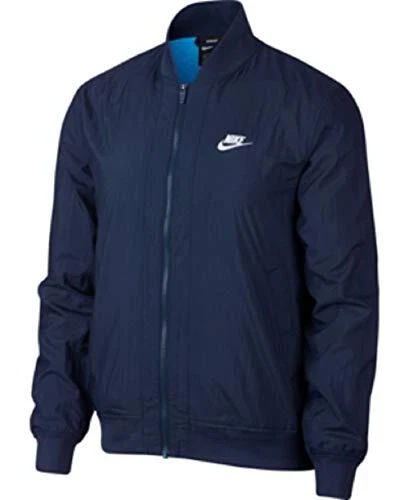 Jaqueta Nike masculina NSW tecido jogador meia-noite azul marinho tamanho pequeno AR2214 410 - Imagem 1 de 1