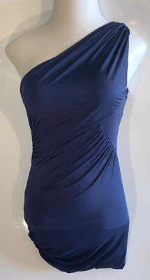 Vestido de fiesta de cóctel azul de un hombro FOREIGN EXCHANGE para mujer ~ talla mediana M Foto 1 de 4