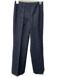Pantaloni vintage Talbots taglia 2P 100% lana grigio antracite foderati a quadri zip laterale - Foto 1 di 12