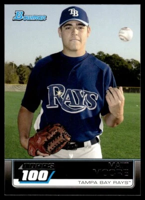 Tarjeta de béisbol 2011 Bowman Topps 100 Matt Moore Tampa Bay Rays #TP18 Foto 1 de 2