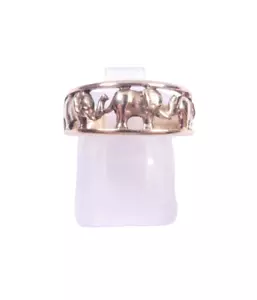 Goldring 9 Karat gelb Gr. M Elefantenherde - Bild 1 von 6