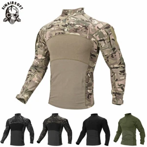 Camicia da combattimento tattico da uomo militare G3 a maniche lunghe esercito cerniera top taschino - Foto 1 di 13