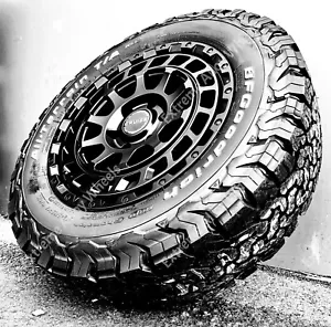 17" Black Swamper 1200kg Alloy Wheels Vw T5 T6 T28 T30 BF Goodrich All Terrain - Picture 1 of 11
