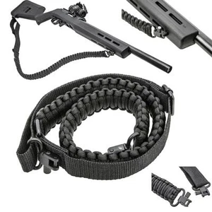 Tactical 550 Paracord Rifle Gun Sling Shotgun Crossbow 2 Point Adjustable Swivel - Picture 1 of 14