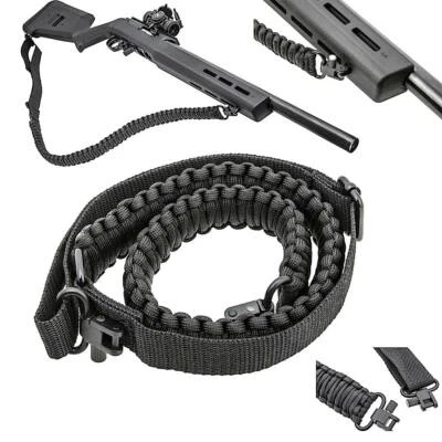 Tactical 550 Paracord Rifle Gun Sling Shotgun Crossbow 2 Point Adjustable Swivel - Image 1 of 4