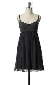 Ella MOSS Anthropology gray knit silk chiffon empire babydoll slip dress M - Picture 1 of 1