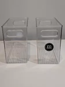 M Design Speisekammer Organizer 2 Stück Stapelbar Klar Acryl Eimer Set Lang - Bild 1 von 6