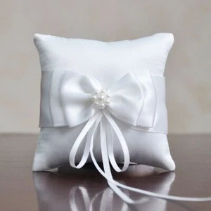 1Pc Ring Pillow Bow Cushion Embroidered Flowers European Wedding Romantic Decor◈ - Picture 1 of 11