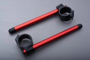 Black- Red Pair of Clip Ons Handlebars 43 mm YAMAHA VMAX 1200 V-MAX 1993-2007 - Picture 1 of 4