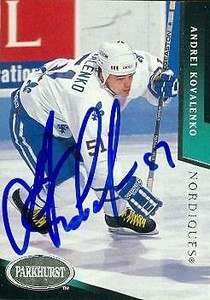 Andrei Kovalenko autographed Hockey Card (Quebec Nordiques) 1993 Parkhurst #167