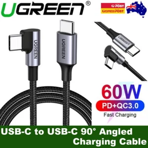 Ugreen USB-C to USB-C 90° Angled Type C 60W PD Fast Charge Charging Cable - Picture 1 of 15