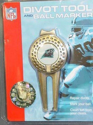 NFL Carolina Panthers Golf Divot Tool/Ball Marker, NEW Cover