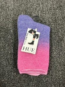 HUE Women's Crew Boot Socks Tie-dye-print Socks Purple And Pink One Size - Picture 1 of 4