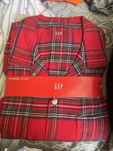 Gap Men's Flannel 2Pc Pajama Sleep Set XL Re Plaid Drawcord NWT - Picture 1 of 5