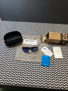 Occhiali da sole Costa Del Mar Fantail nero/blu specchio 580G vetro TF11 - Foto 1 di 11