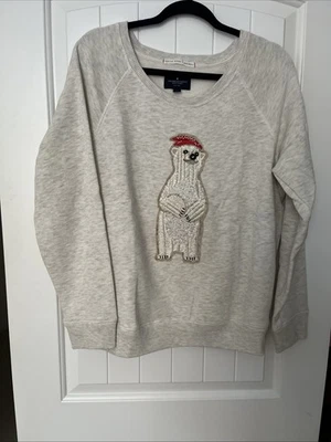 American Eagle Outfitters Polar Bear Sweatshirt Grey Crewneck Christmas XL NWOT - Image 1 of 4