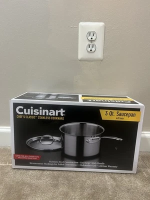 Cuisinart Professional Stainless Saucepan with Cover, 3-Quart, Stainless Steel - Image 1 of 3