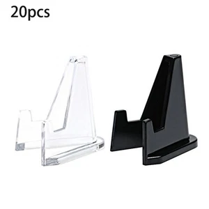 20Pcs Clear+black Display Stand Easel For Coin Capsule Bullion Holder Uk - Picture 1 of 7