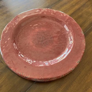 Pier 1 Imports Carmelo Red Rustic Crackled Melamine Salad Plate Set of 4 - Picture 1 of 11