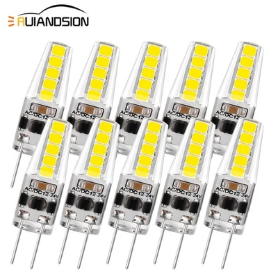 RUIANDSION 10x G4 LED Capsule Light Bulb 2-Pin Replace Halogen Dimmable DC/AC12V-24V White