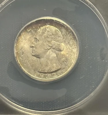 1932 Washington Silver Quarter - ANACS MS 62 - Better Date - Nicely Toned - Image 1 of 4